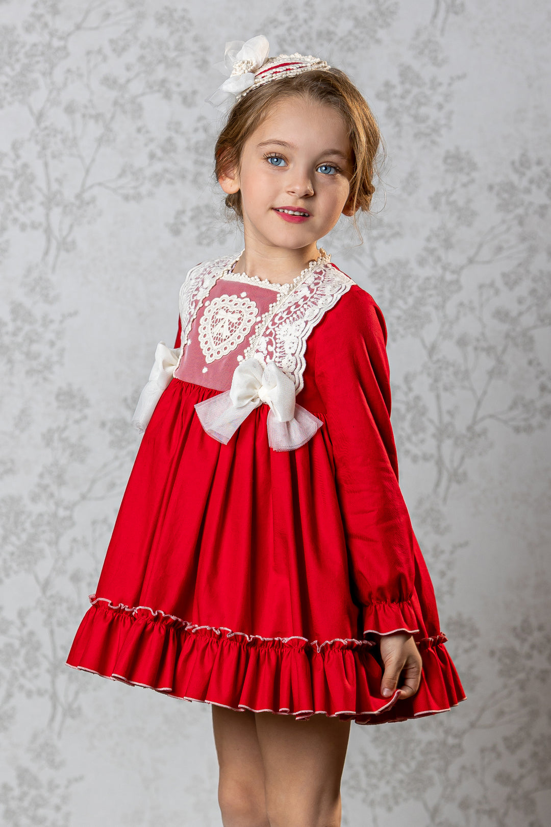 "Alegria" Red Lace Tulle Bow Dress