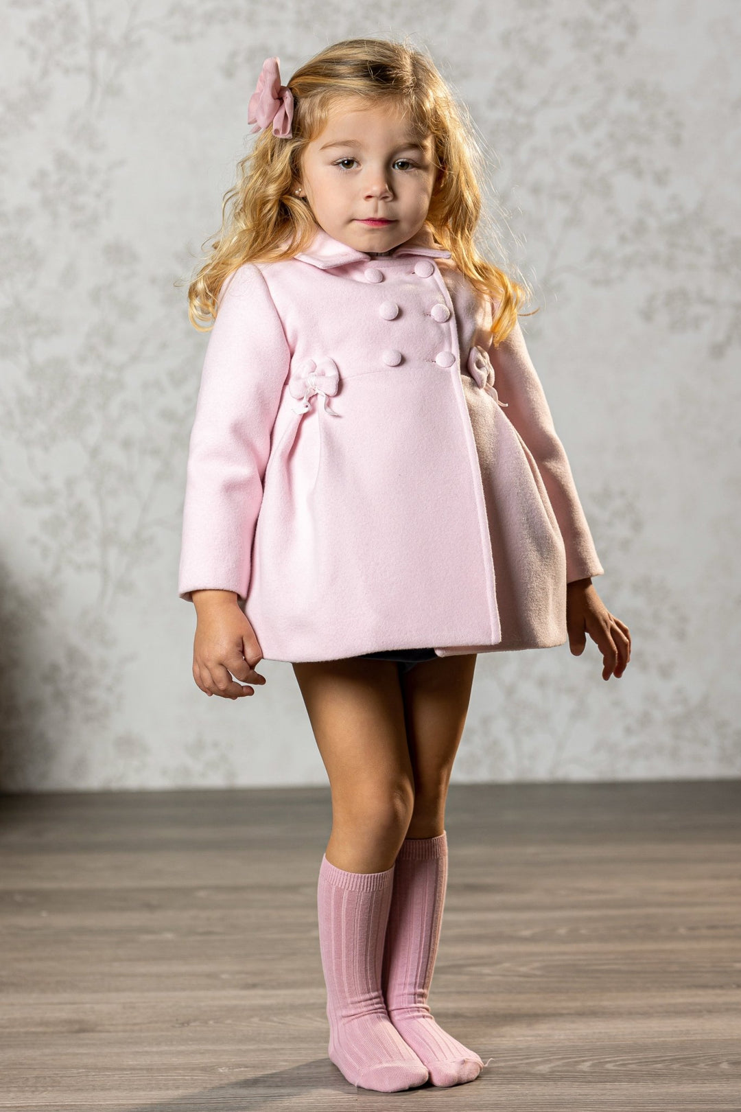 Abuela Tata "Beatrice" Baby Pink Felt Coat - Millie and John