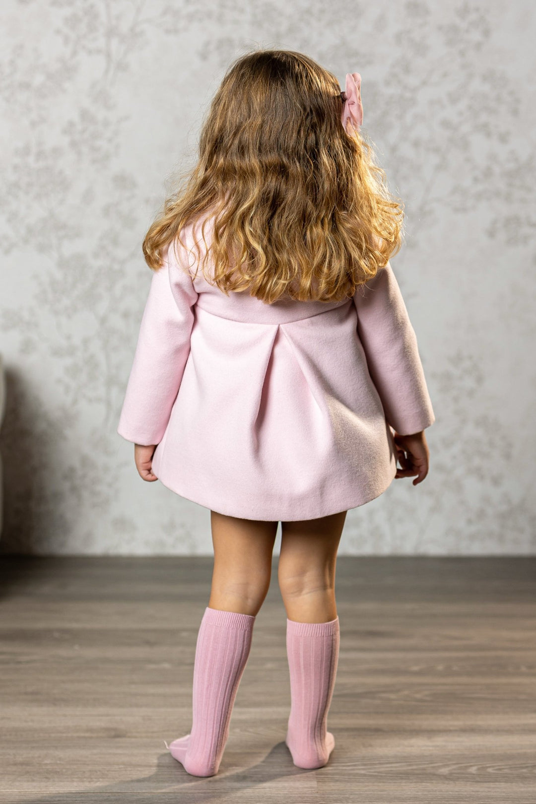Abuela Tata "Beatrice" Baby Pink Felt Coat - Millie and John