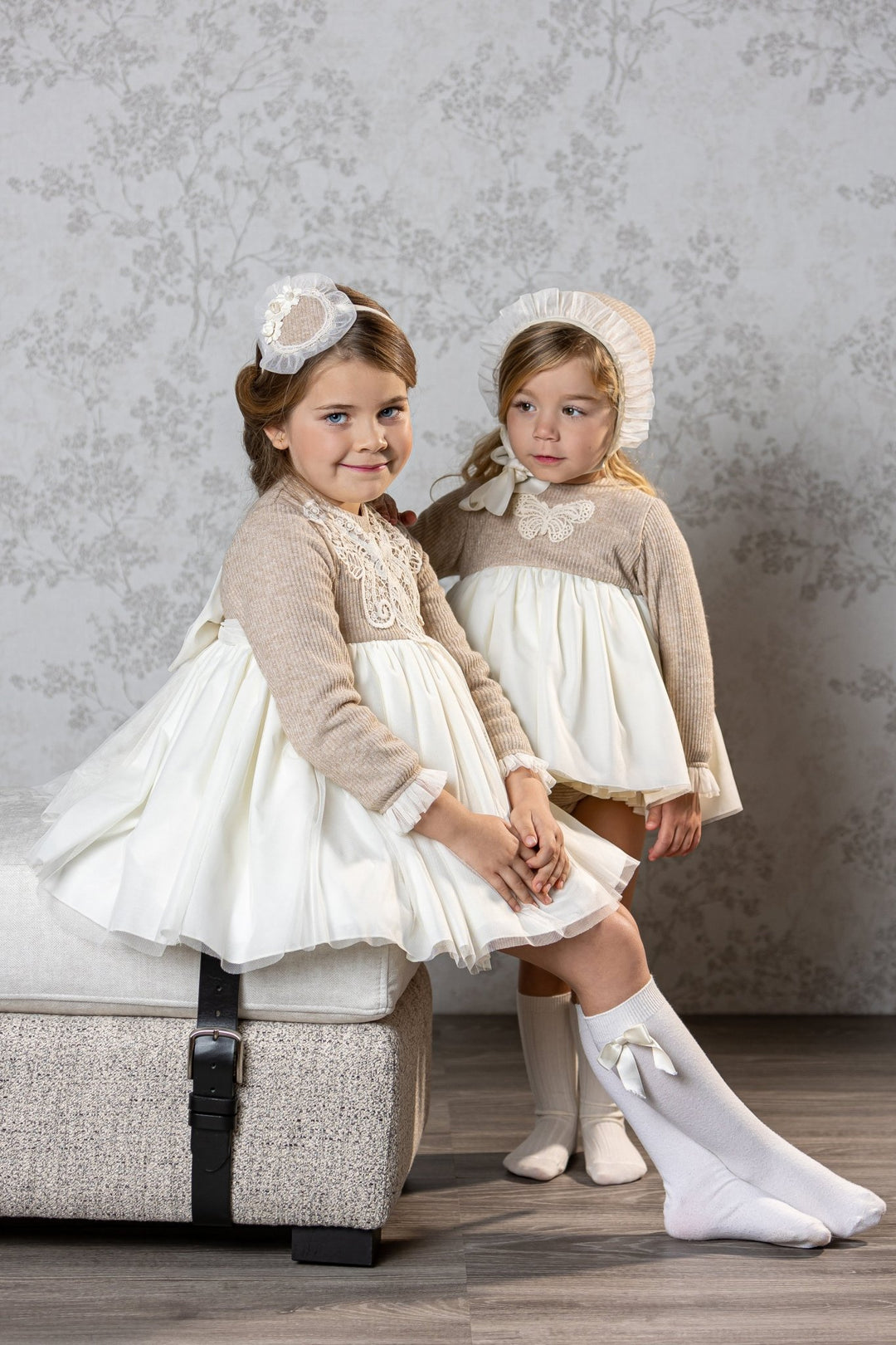 Abuela Tata "Callie" Sparkly Beige Tulle Dress - Millie and John
