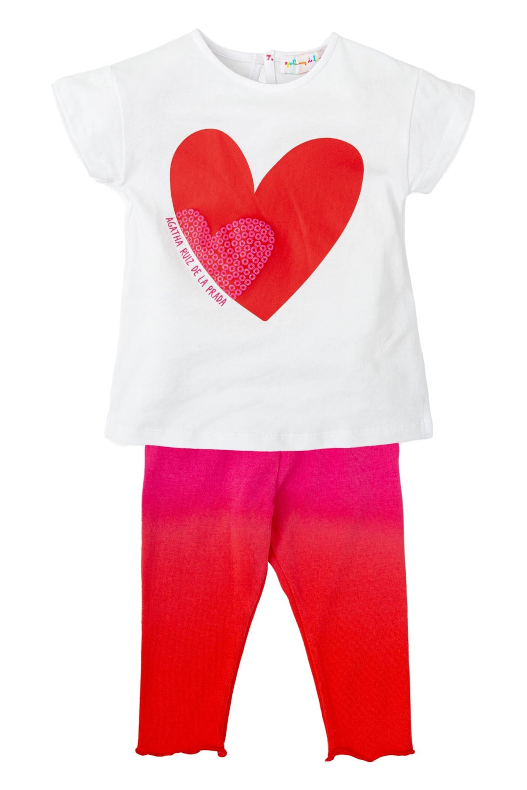 Agatha Ruíz de la Prada "Dottie" Red & Fuchsia T-Shirt & Leggings - Millie and John