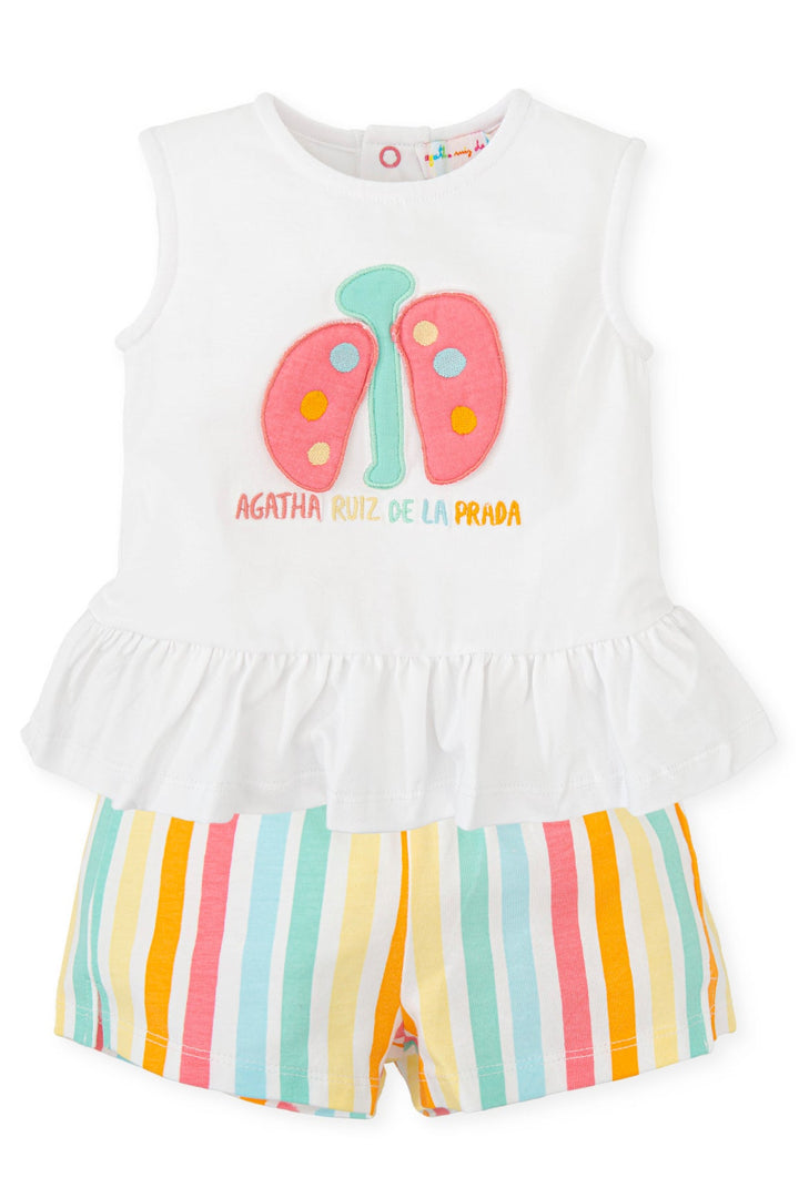 Agatha Ruíz de la Prada "Emaline" Multicoloured Blouse & Striped Shorts - Millie and John