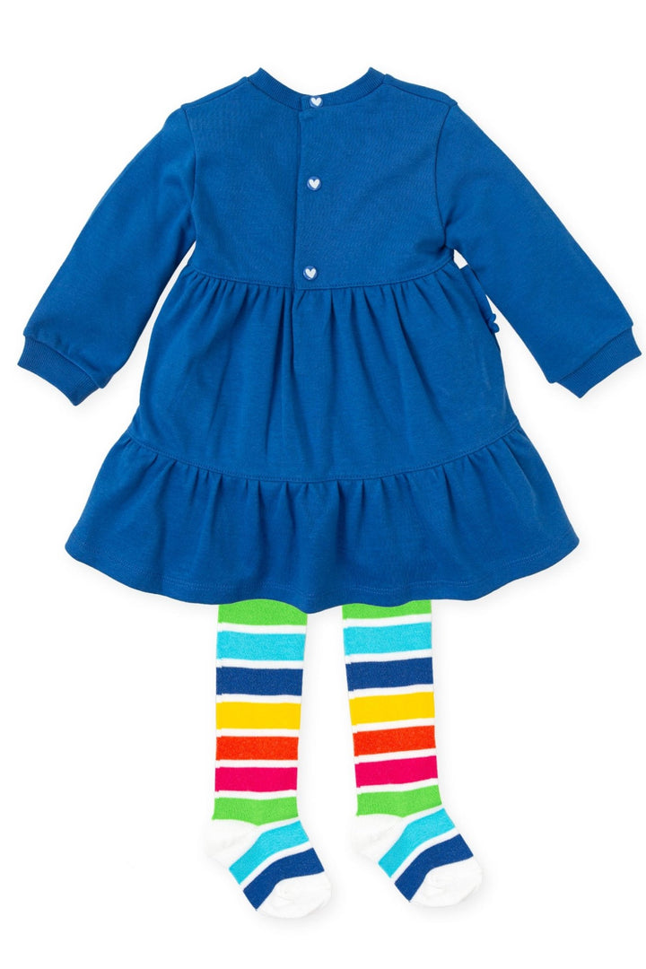 Agatha Ruíz de la Prada "Emily" Royal Blue Heart Dress & Tights - Millie and John