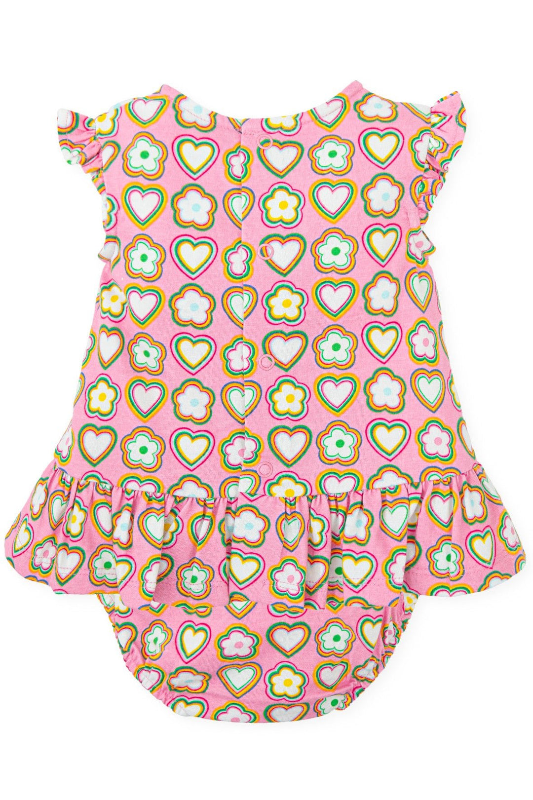 Agatha Ruíz de la Prada "Fleur" Pink, Yellow & Green Retro Floral Dress & Bloomers - Millie and John