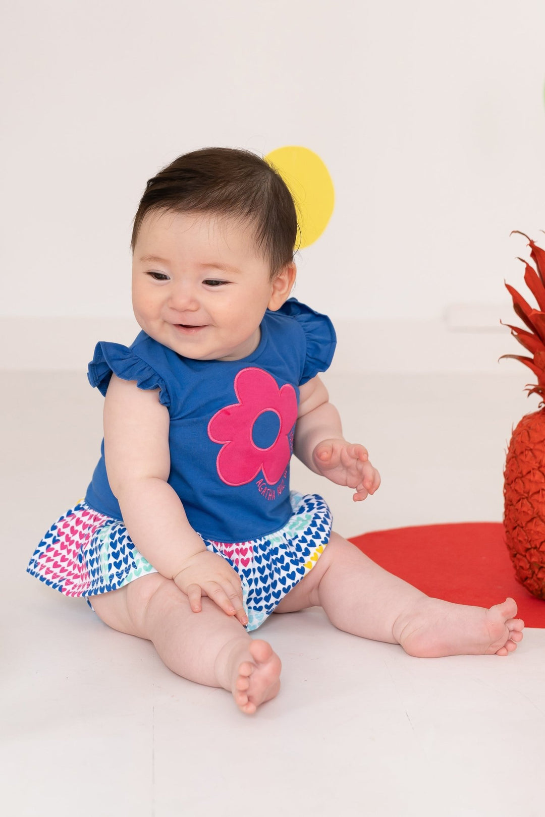 Agatha Ruíz de la Prada "Karina" Electric Blue Heart Print Dress & Bloomers - Millie and John