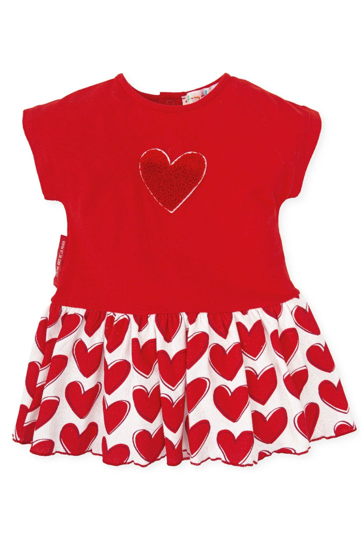 Agatha Ruíz de la Prada "Kyra" Red Heart Print Drop Waist Dress - Millie and John