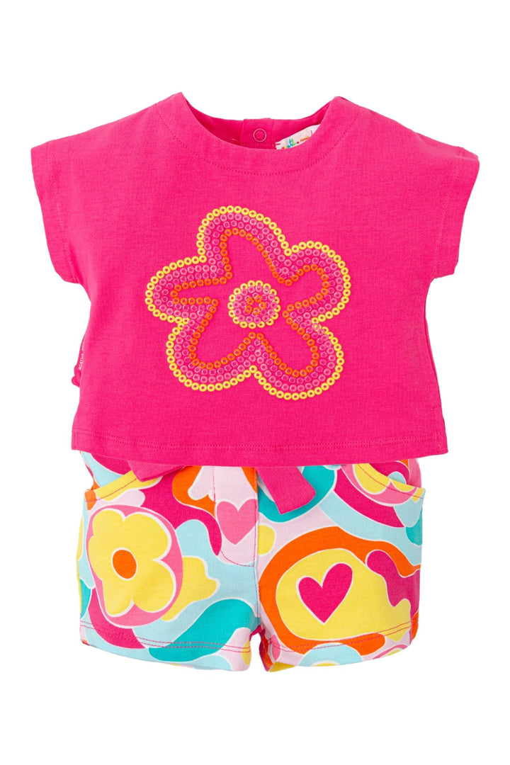 Agatha Ruíz de la Prada "Mollie" Fuchsia T-Shirt & Multicoloured Shorts - Millie and John