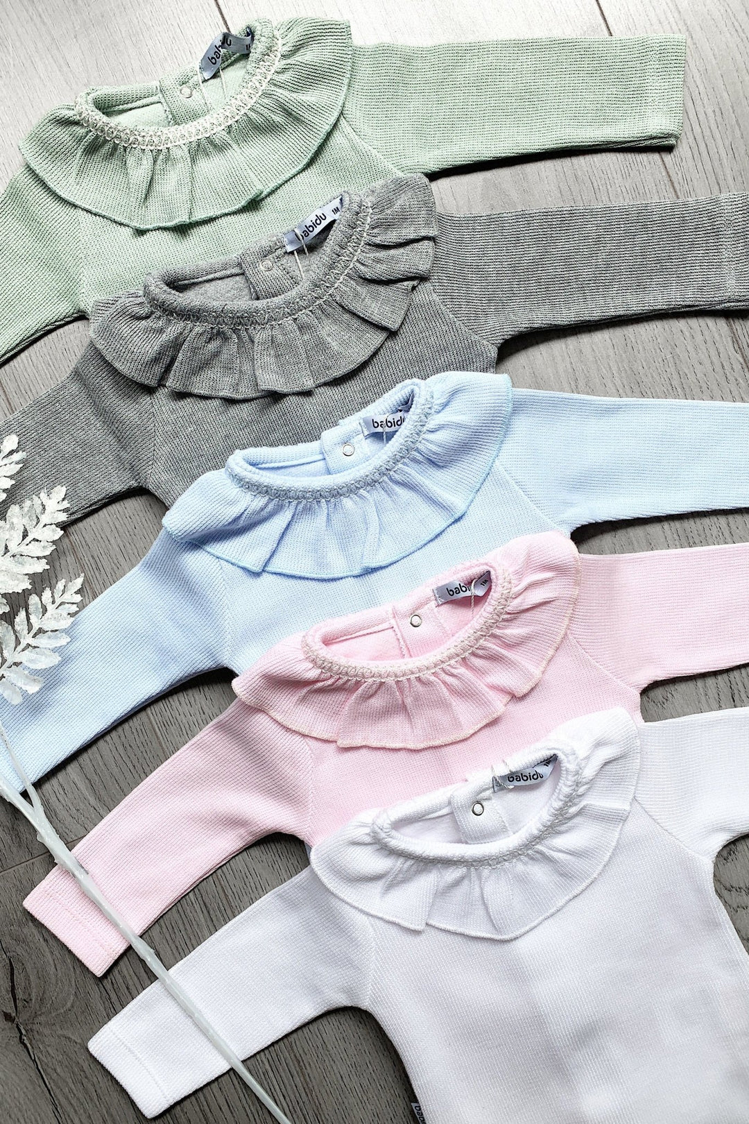 Babidu Knit Ruffle Collar Bodysuit - Millie and John