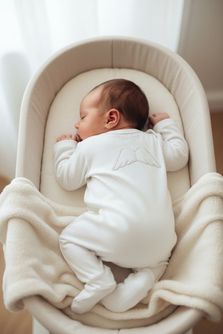 Baby Gi Cotton Angel Wing Rounded Collar Sleepsuit - Millie and John