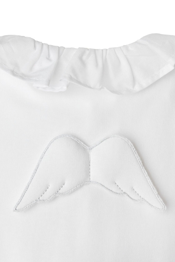 Baby Gi Cotton Angel Wing Ruffle Collar Sleepsuit - Millie and John
