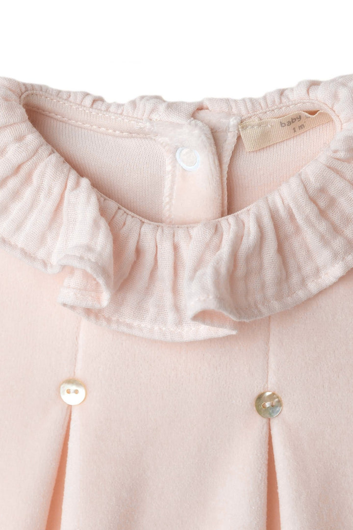 Baby Gi Peach Velour Sleepsuit - Millie and John