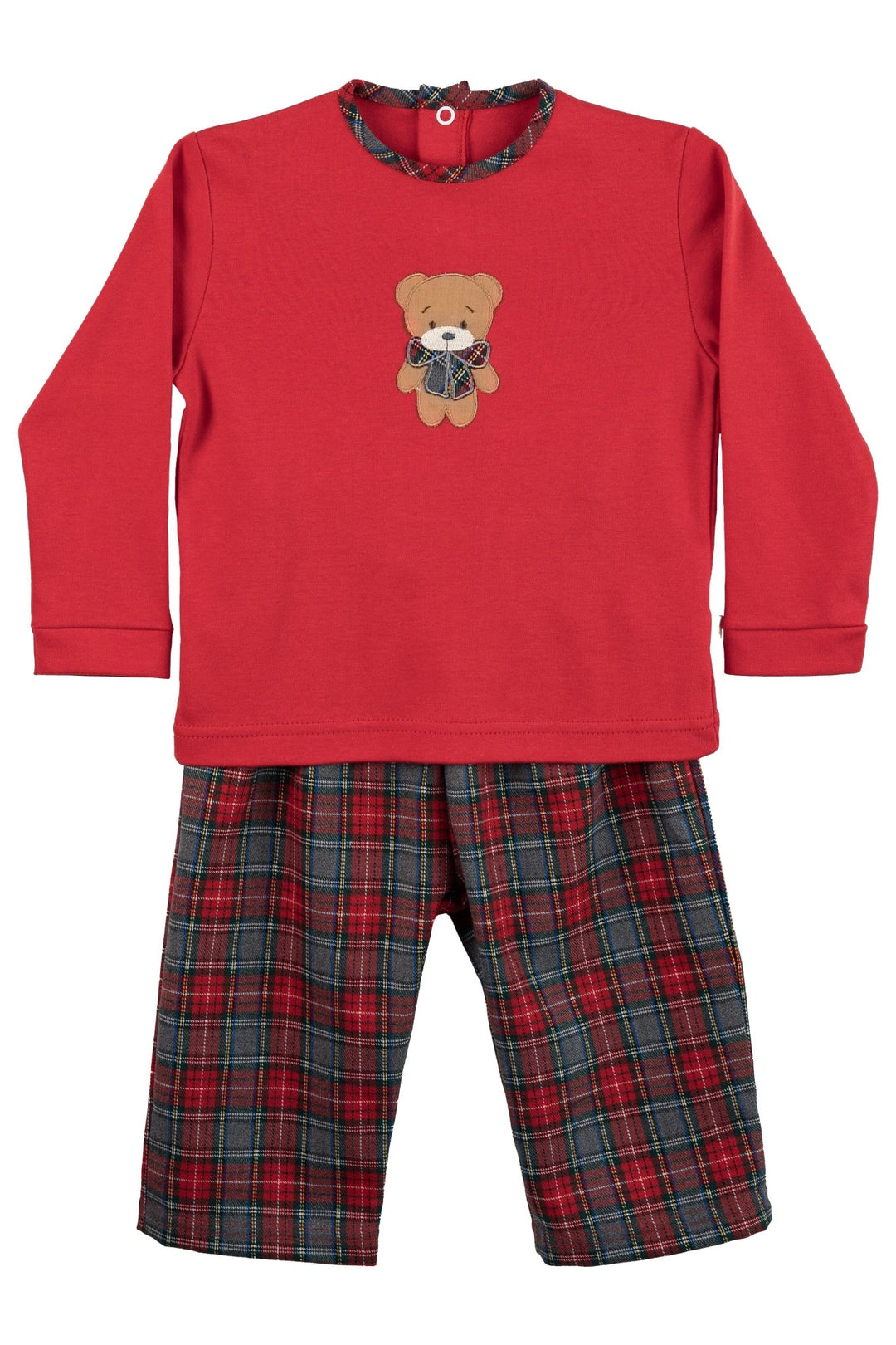 Baby Gi Red Tartan Bear Pyjamas - Millie and John