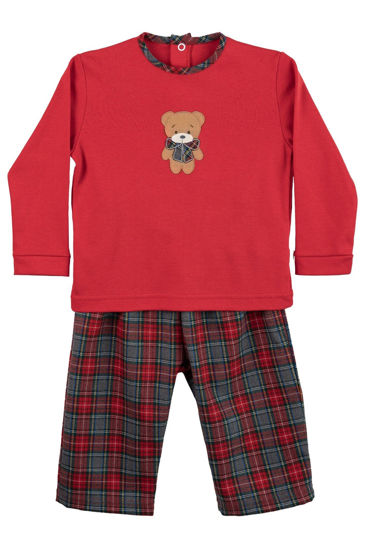Baby Gi Red Tartan Bear Pyjamas - Millie and John