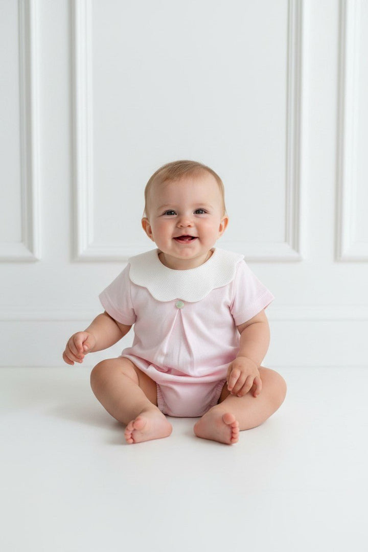 Baby Gi "True" Scalloped Collar Romper - Millie and John
