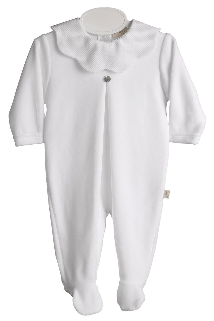 Baby Gi "True" Scalloped Collar Velour Sleepsuit - Millie and John