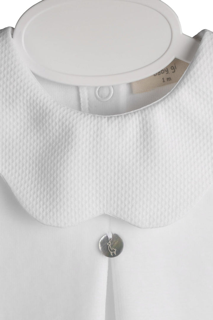 Baby Gi "True" Scalloped Collar Velour Sleepsuit - Millie and John