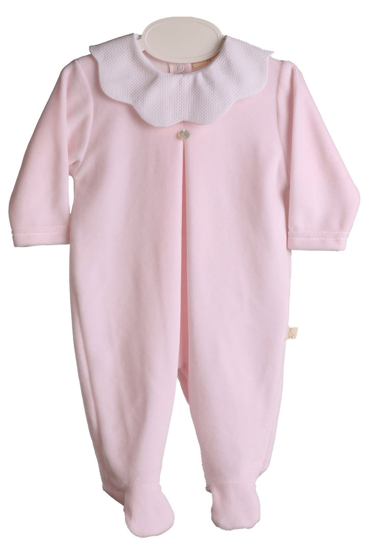 Baby Gi "True" Scalloped Collar Velour Sleepsuit - Millie and John