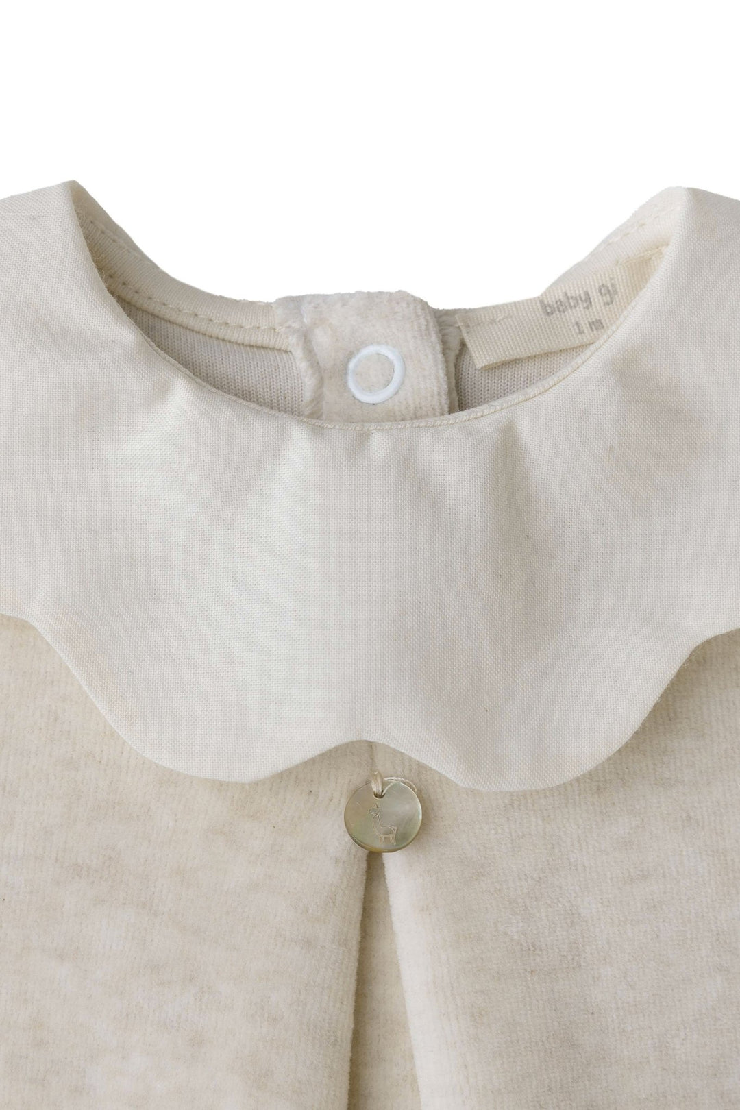 Baby Gi "True" Scalloped Collar Velour Sleepsuit - Millie and John
