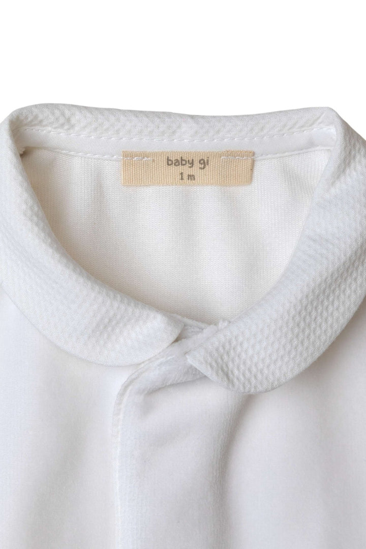 Baby Gi Velour Angel Wing Rounded Collar Sleepsuit - Millie and John