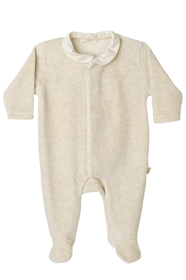 Baby Gi Velour Angel Wing Rounded Collar Sleepsuit - Millie and John