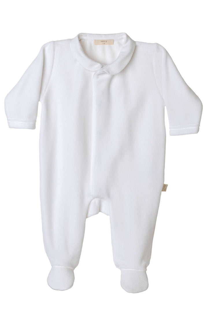Baby Gi Velour Angel Wing Rounded Collar Sleepsuit - Millie and John