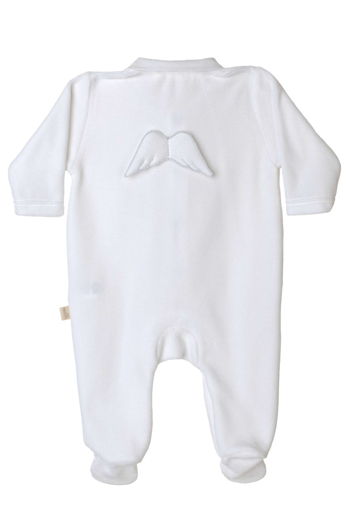 Baby Gi Velour Angel Wing Rounded Collar Sleepsuit - Millie and John
