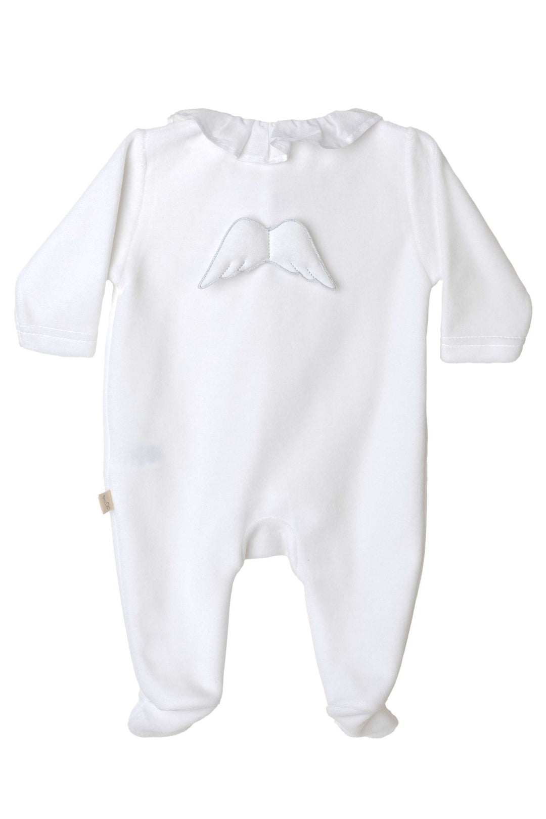 Baby Gi Velour Angel Wing Ruffle Collar Sleepsuit - Millie and John