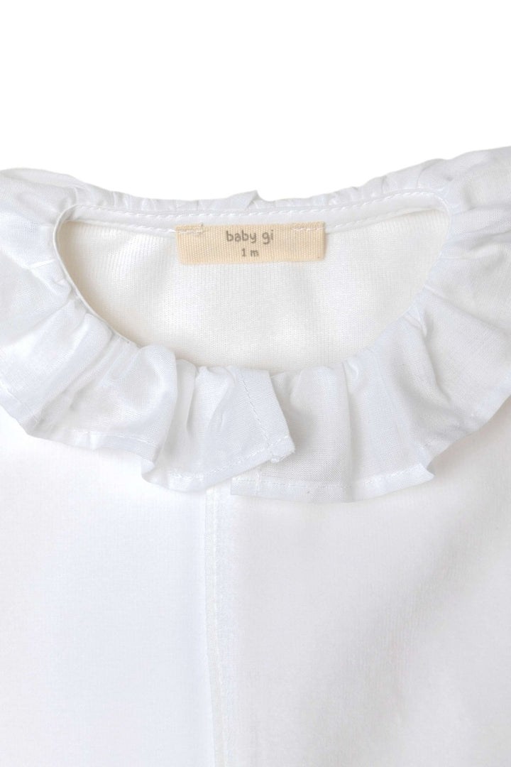 Baby Gi Velour Angel Wing Ruffle Collar Sleepsuit - Millie and John