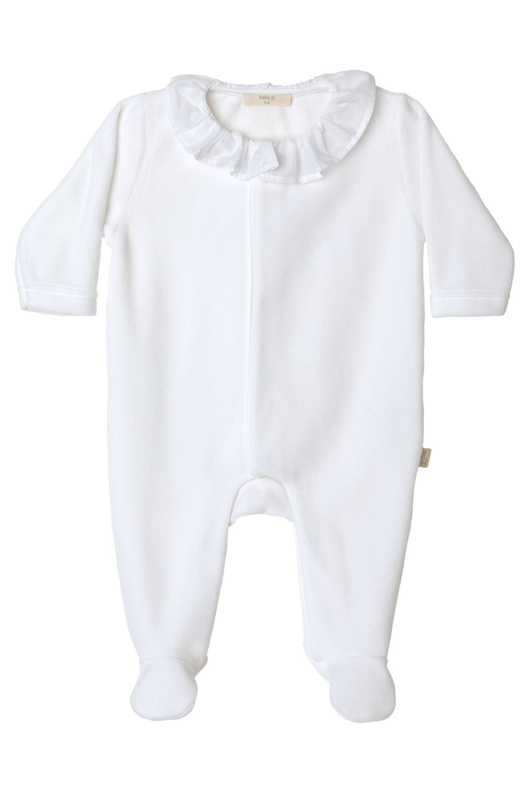 Baby Gi Velour Angel Wing Ruffle Collar Sleepsuit - Millie and John