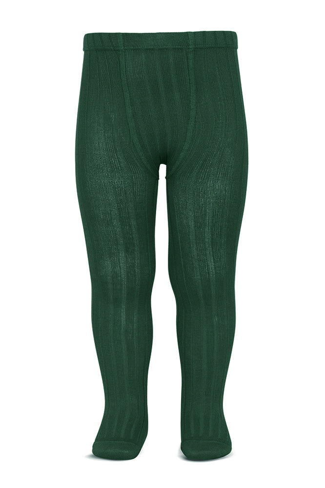 Condor Bottle Green Ribbed Tights | Millie and John