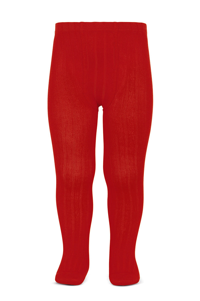 Condor Red Ribbed Tights | Millie and John