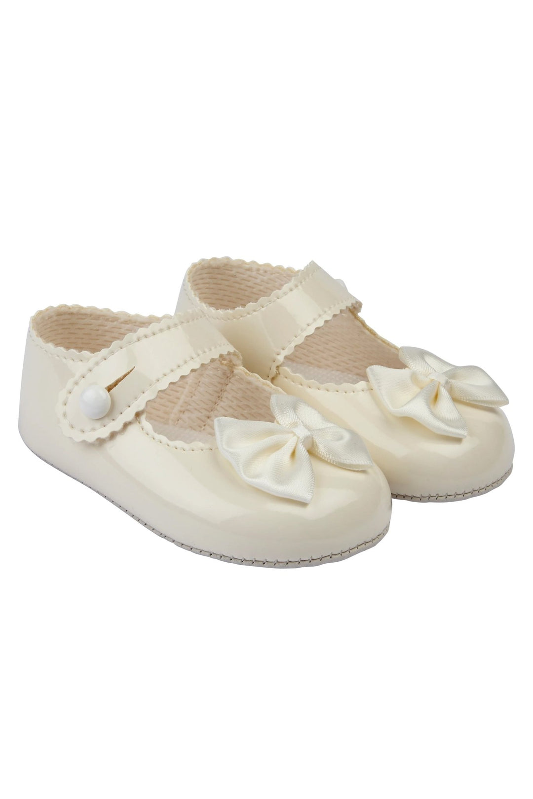 Baypods Ivory Patent Bow Soft Sole Shoes - Millie and John