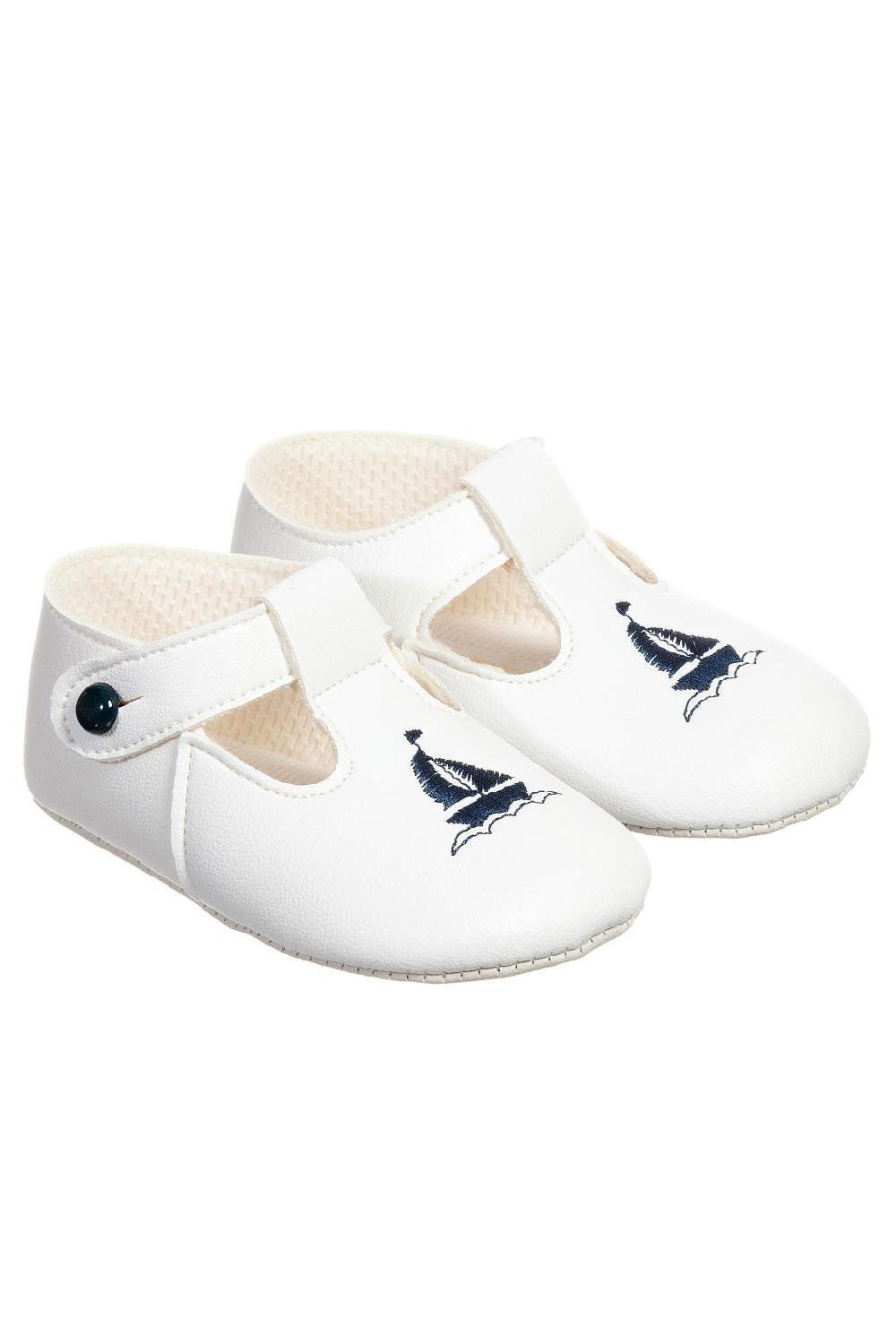 Baypods Navy Blue Sailboat Soft Sole Shoes - Millie and John
