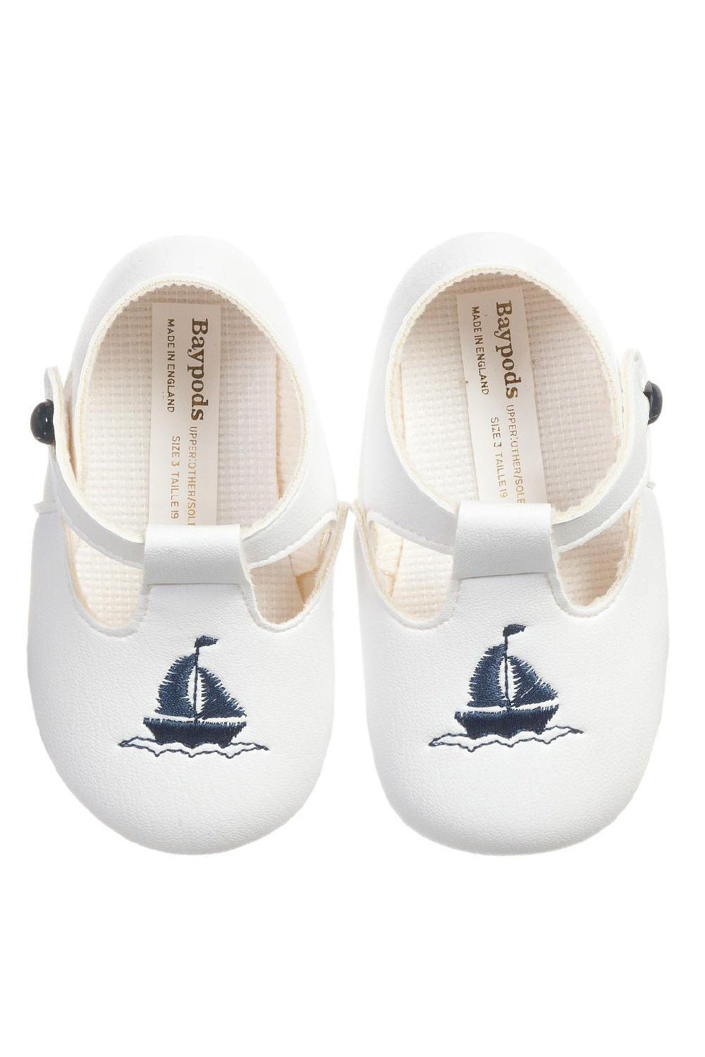 Baypods Navy Blue Sailboat Soft Sole Shoes - Millie and John