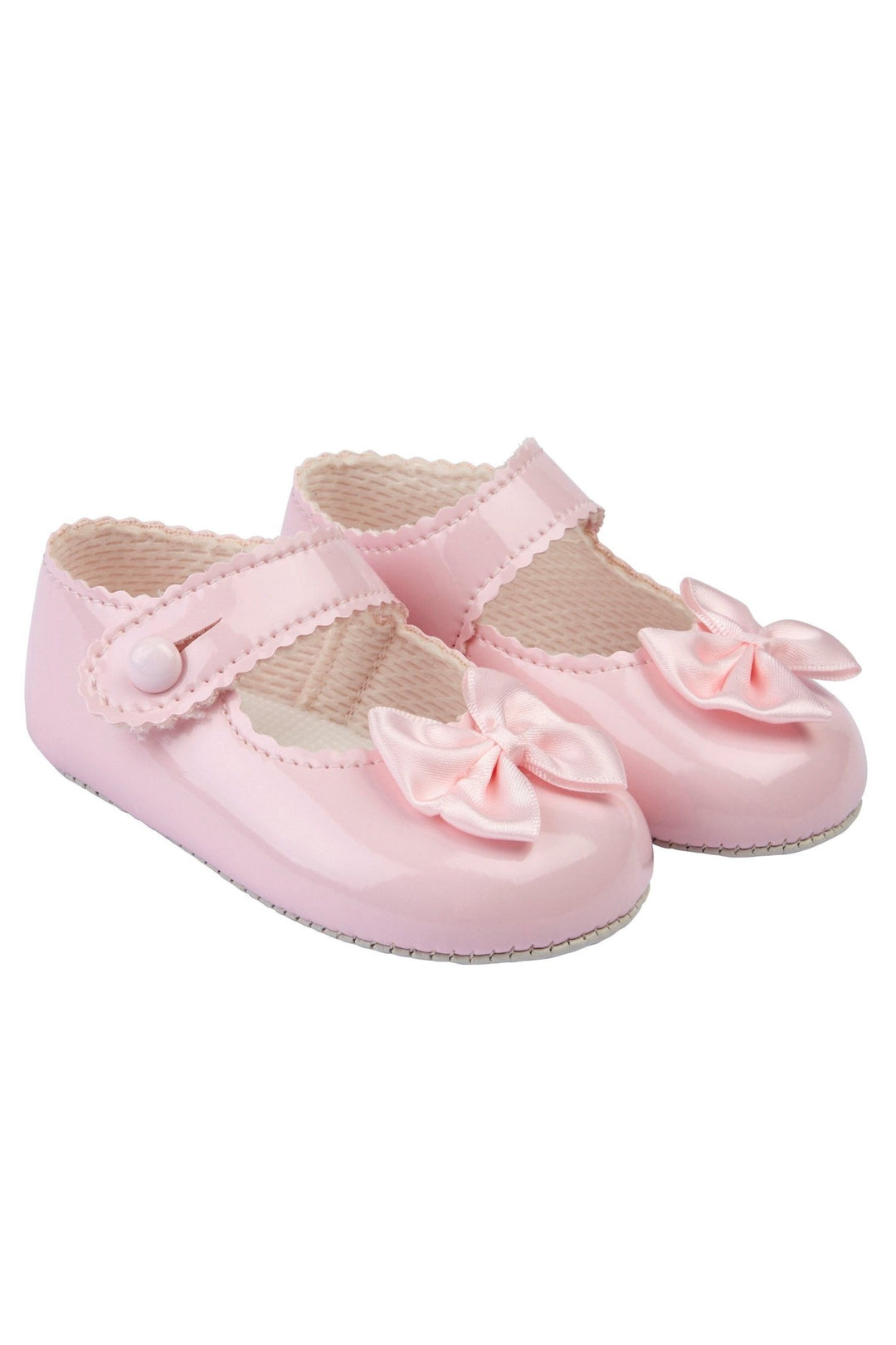 Baypods Pink Patent Bow Soft Sole Shoes - Millie and John