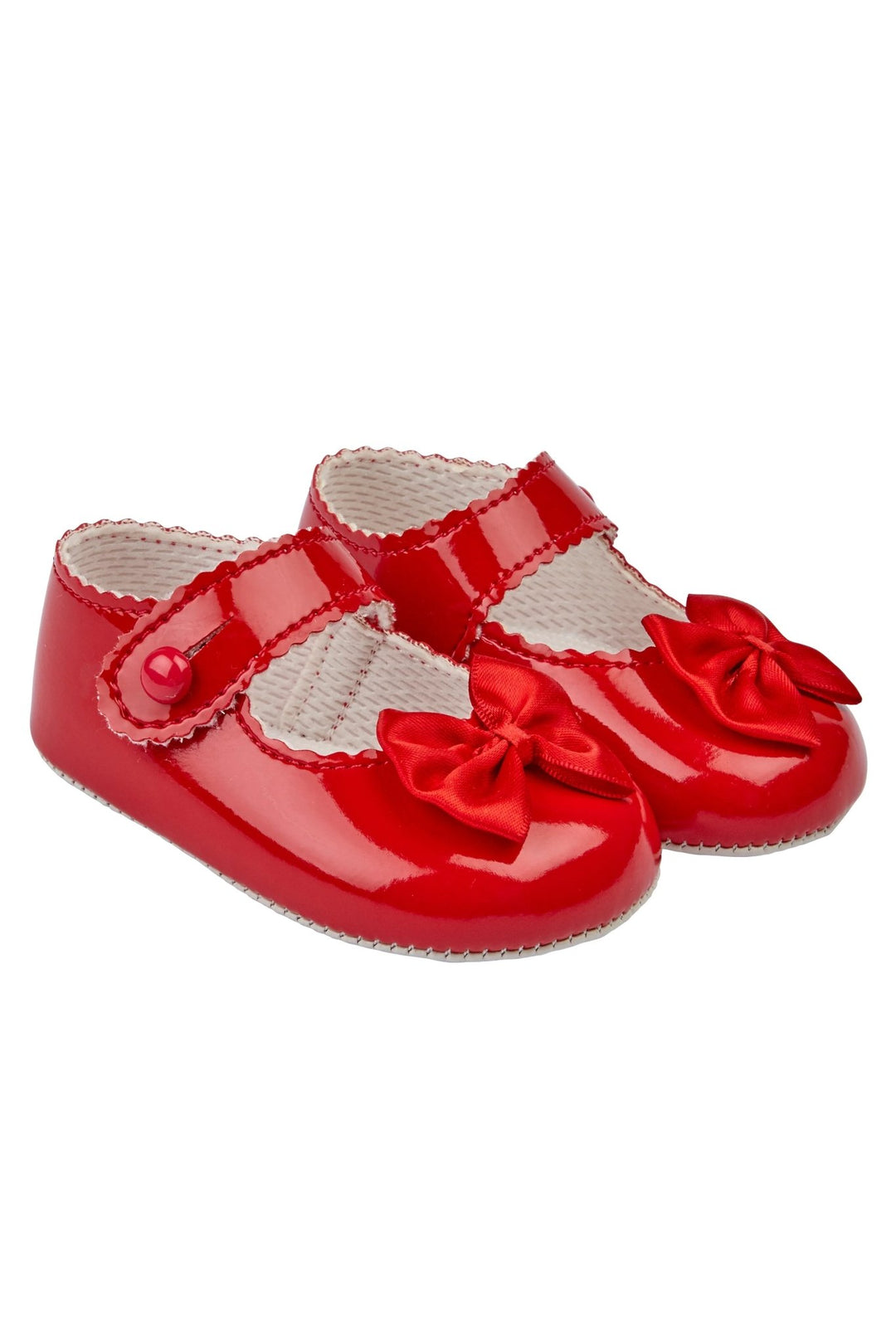 Baypods Red Patent Bow Soft Sole Shoes - Millie and John