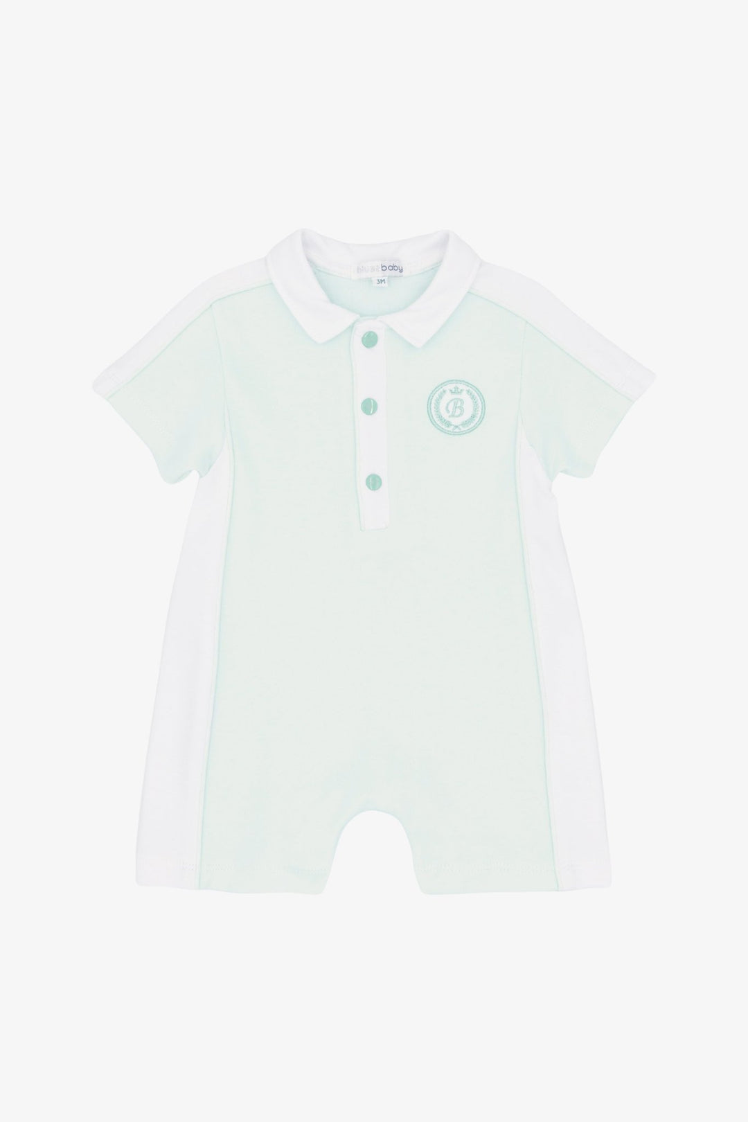 Blues Baby "Alfie" Mint Green Romper - Millie and John