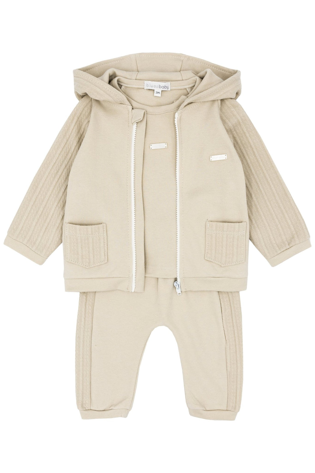 Blues Baby "Brodie" Beige 3 - Piece Tracksuit - Millie and John
