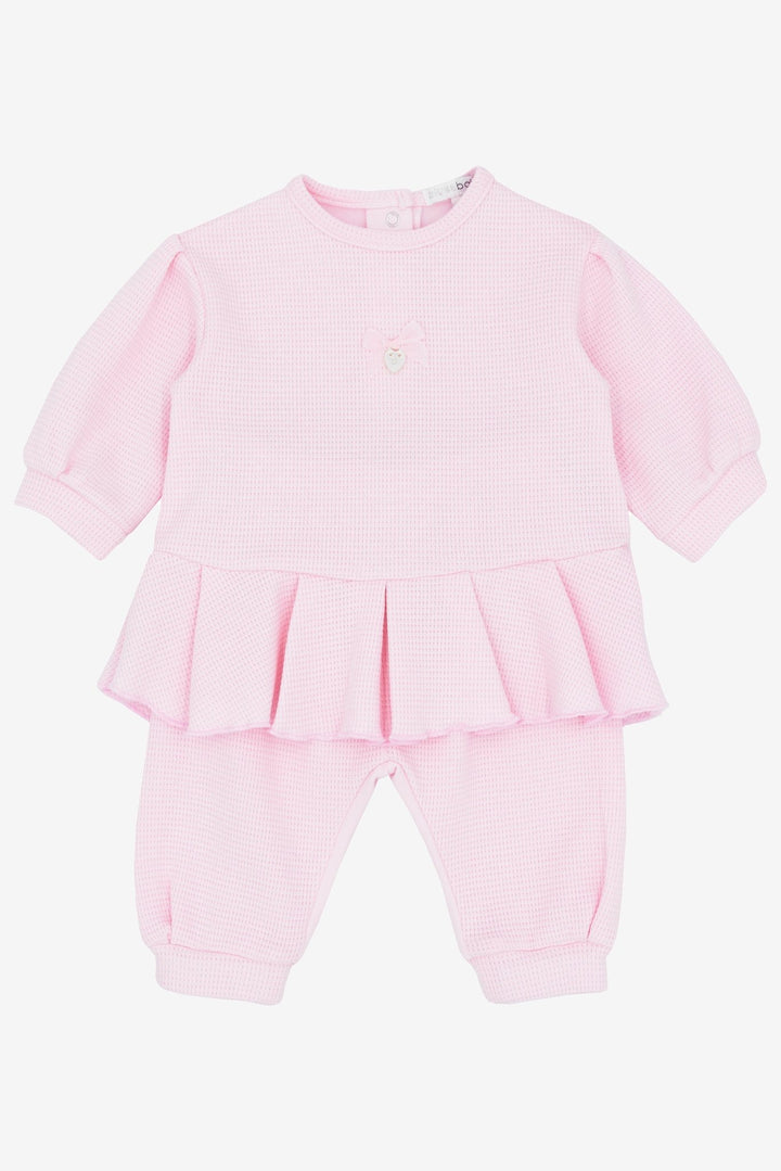 Blues Baby "Hallie" Pink Waffle Top & Trousers - Millie and John