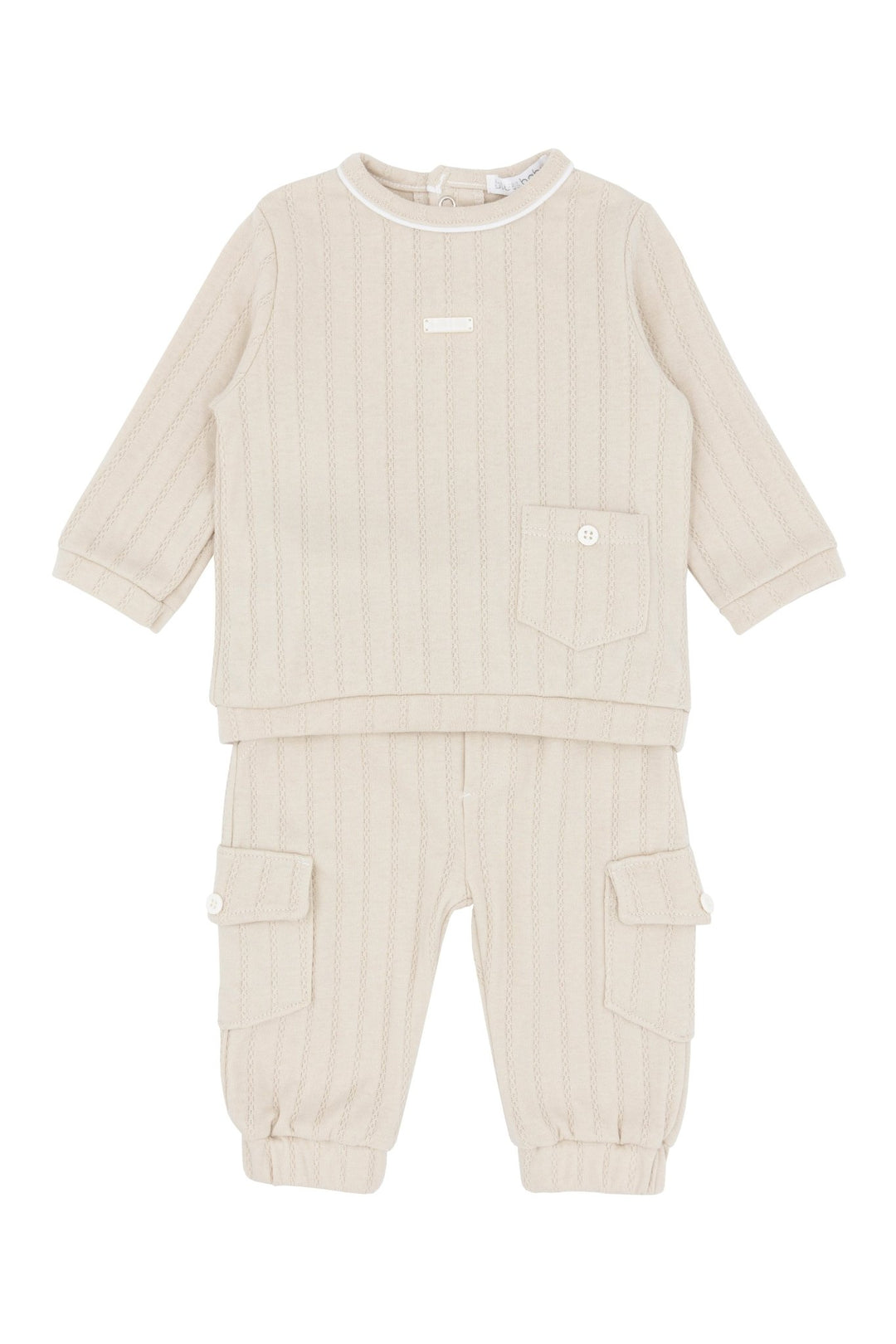 Blues Baby "Idris" Beige Cargo Pocket Top & Trousers - Millie and John