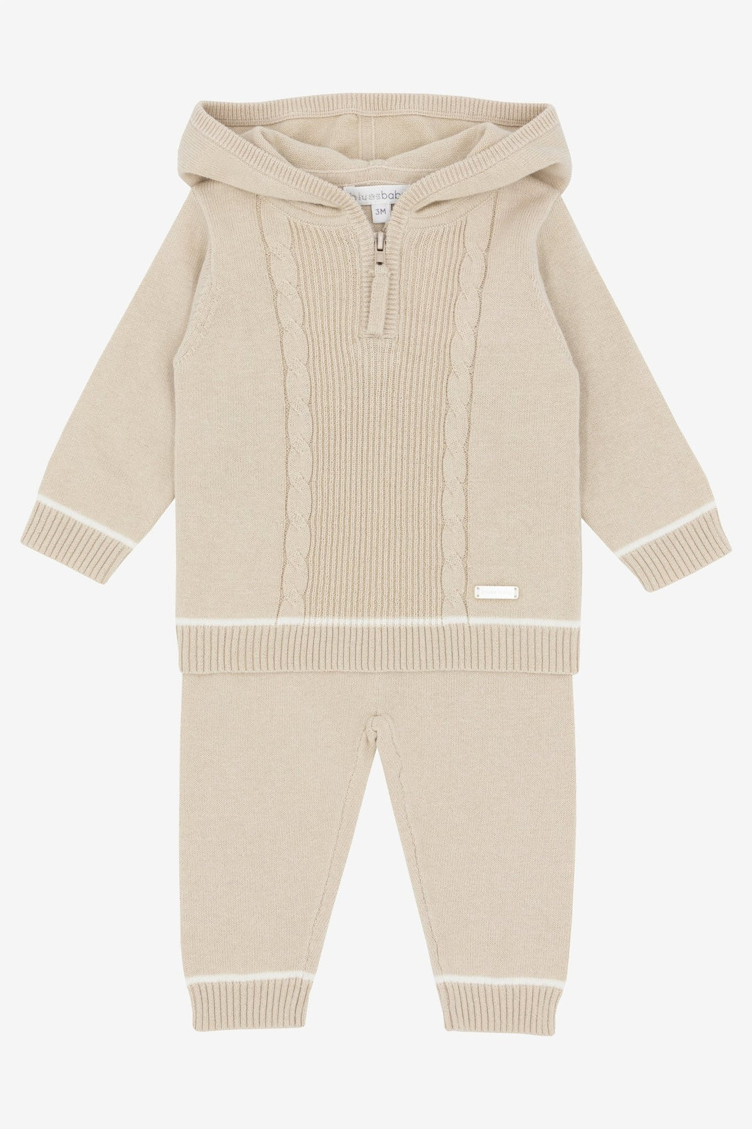 Blues Baby "Leo" Beige Knitted Hoodie & Trousers - Millie and John