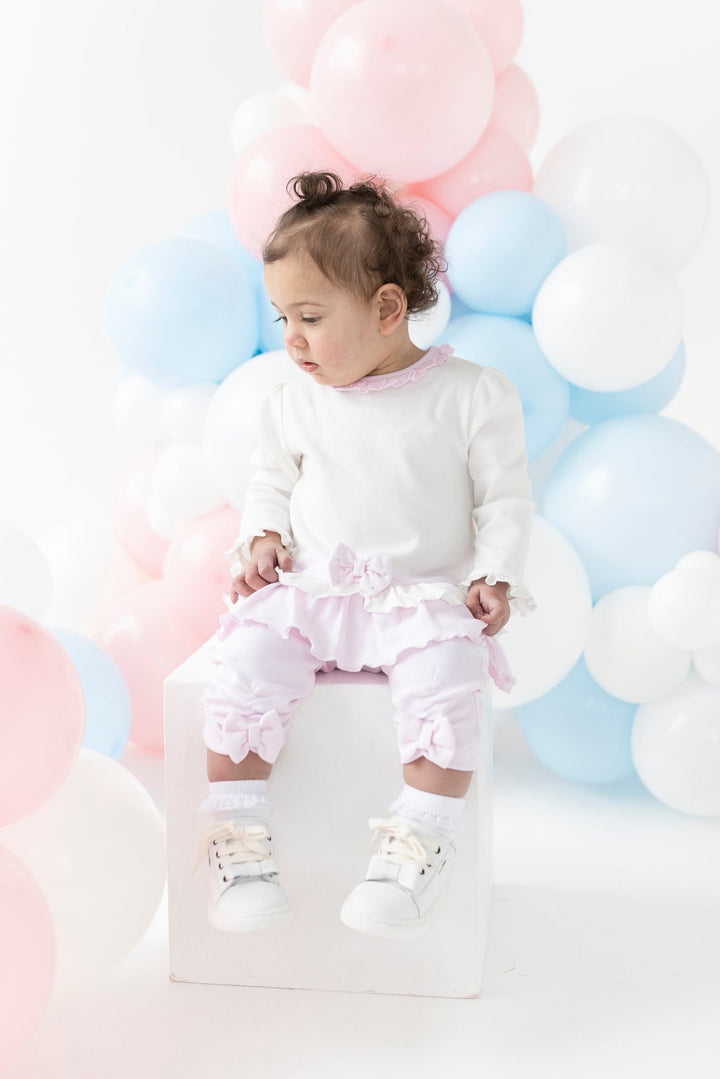 Blues Baby "Lila" Ivory & Pink Tunic Top & Leggings - Millie and John