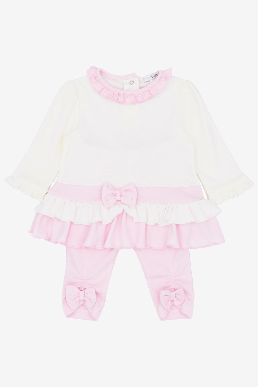 Blues Baby "Lila" Ivory & Pink Tunic Top & Leggings - Millie and John