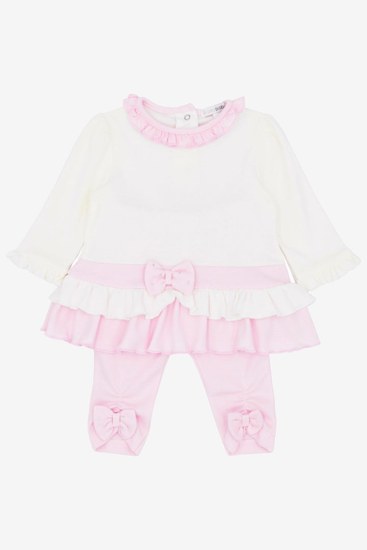 Blues Baby "Lila" Ivory & Pink Tunic Top & Leggings - Millie and John