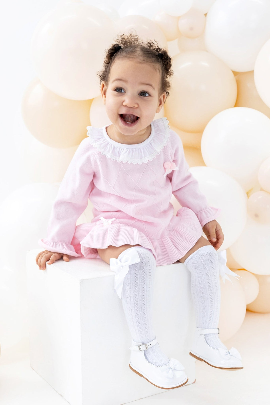 Blues Baby "Melody" Baby Pink Knit Top & Bloomers - Millie and John