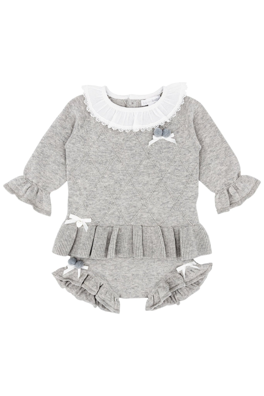 Blues Baby "Melody" Grey Knit Top & Bloomers - Millie and John