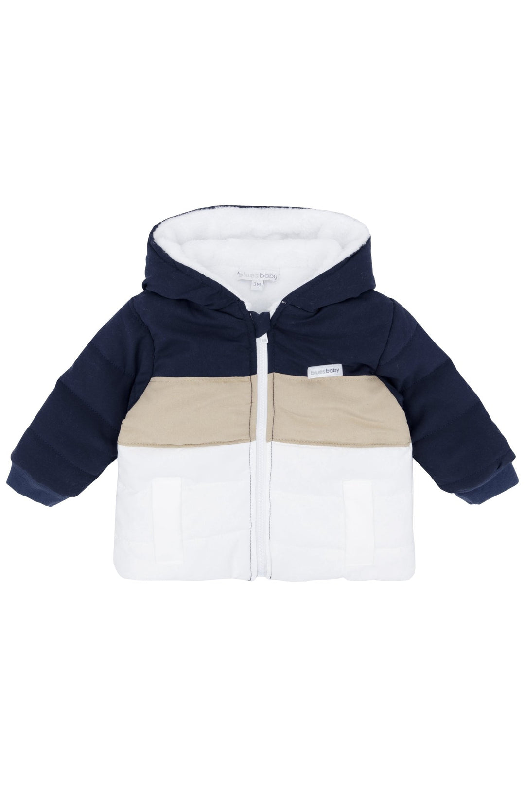 Blues Baby Navy & Beige Colour Block Jacket - Millie and John