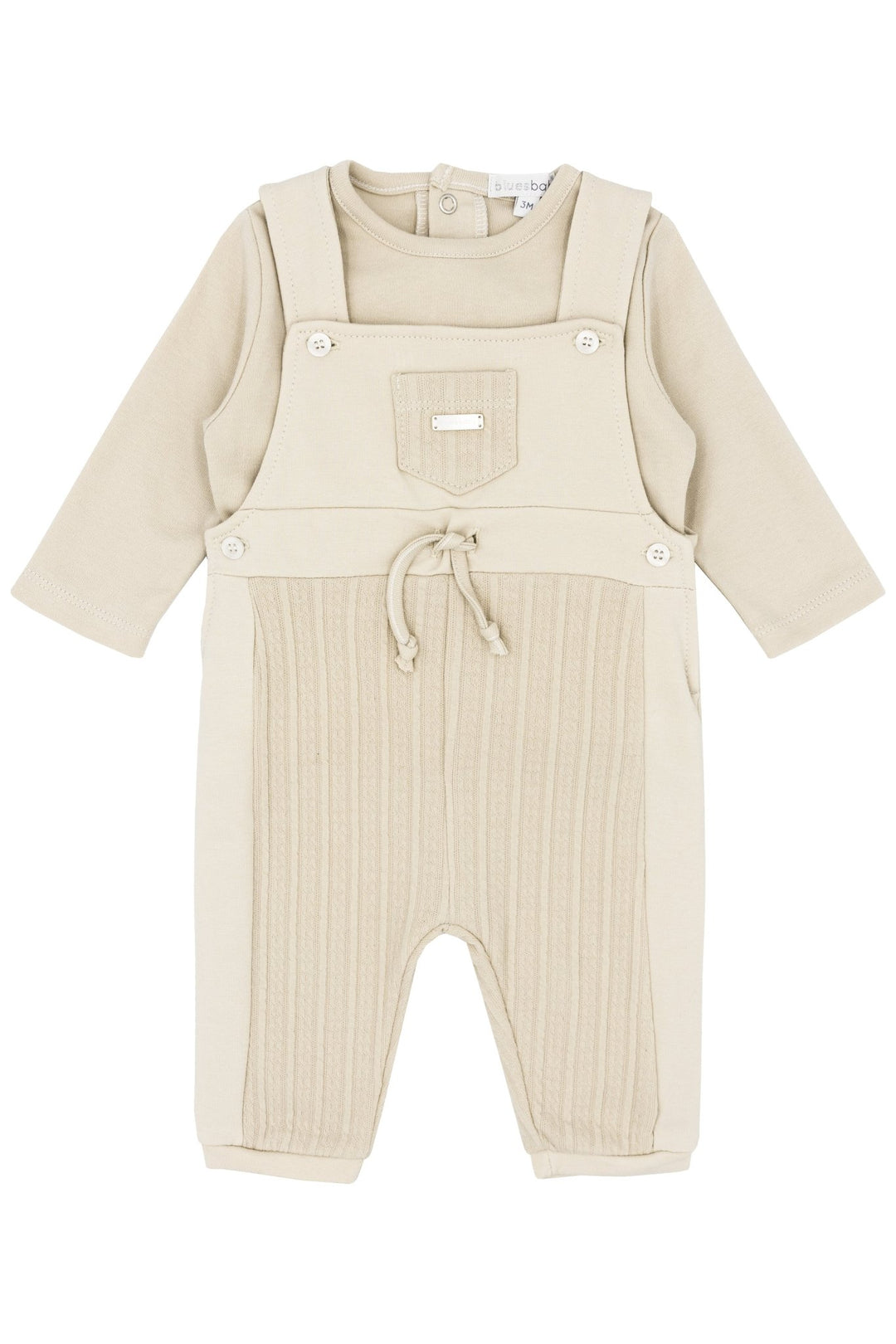 Blues Baby "Rueben" Beige Dungaree Set - Millie and John