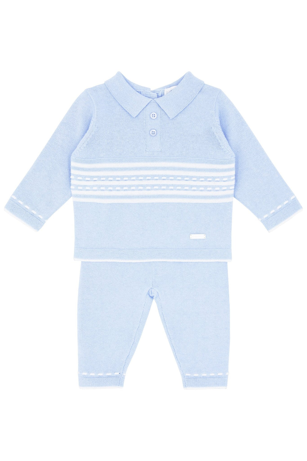 Blues Baby "Zion" Baby Blue Knit Top & Trousers - Millie and John