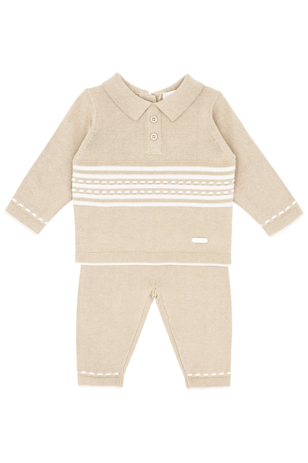Blues Baby "Zion" Beige Knit Top & Trousers - Millie and John